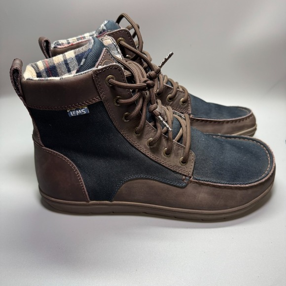 Lems Other - Lems Boulder Boot Shoes Mens Size 12 Brown Navy Stout Minimalist Barefoot Casual